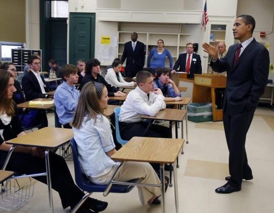 Obama speaks to students in school