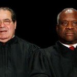 Scalia and Thomas with solemn looking faces