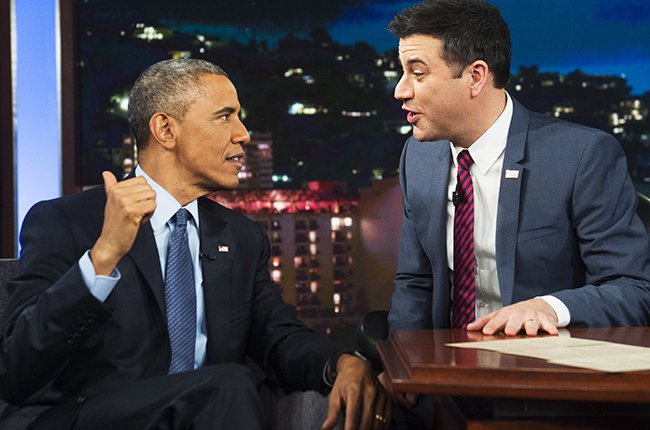 Jimmy Kimmel and President Obama talk on Kimmel's talk show