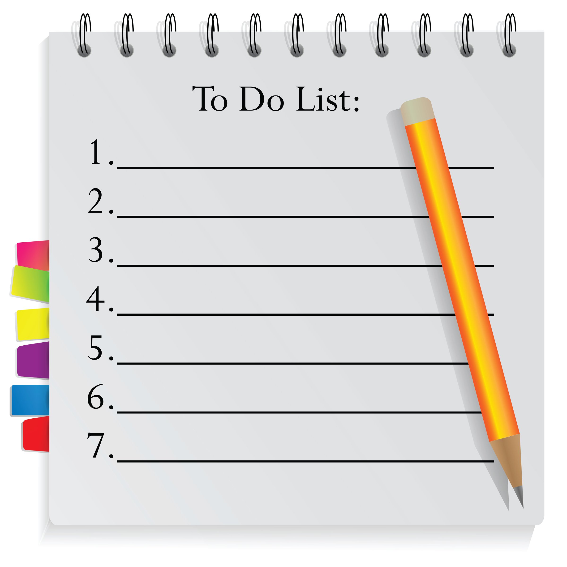 Computer generated image of a To Do List with pencil