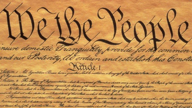 Snippet of the constitution that reads We the People