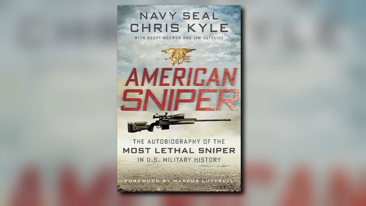 Book cover for American Sniper with sniper rifle on the cover