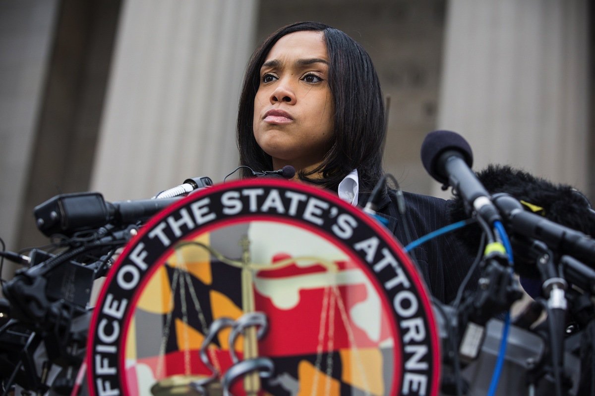 Baltimore attorney Marilyn Mosby at press conference