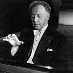 Black and white image of classic pianist Athur Rubinstein