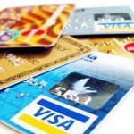 Closeup of multiple credit cards