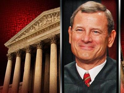 Image of Chief Justice John Roberts and the Supreme Court building