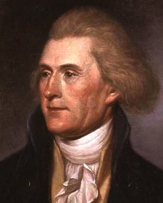 Old painting portrait of Thomas Jefferson