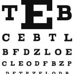 Eyechart with varying sizes and letters