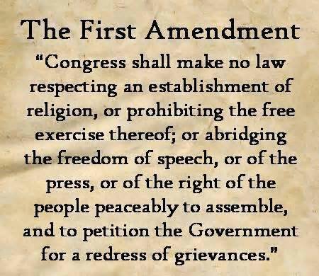 Image with text from the First Amendment